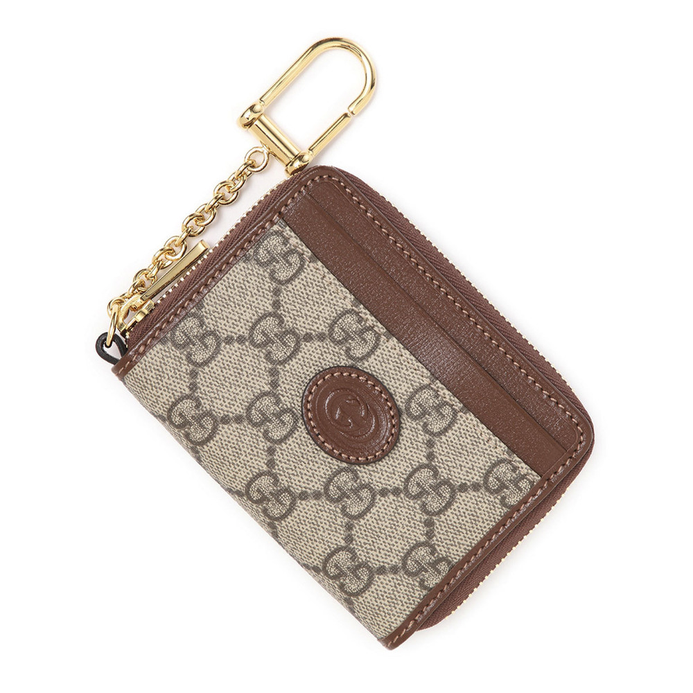 Gucci Zip Wallet Key Hook Brown GG Supreme - Picture 1 of 6